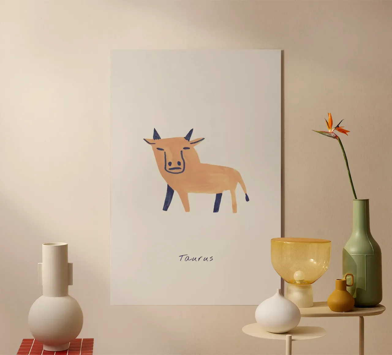 Taurus acrylic glass by Little Flourishes