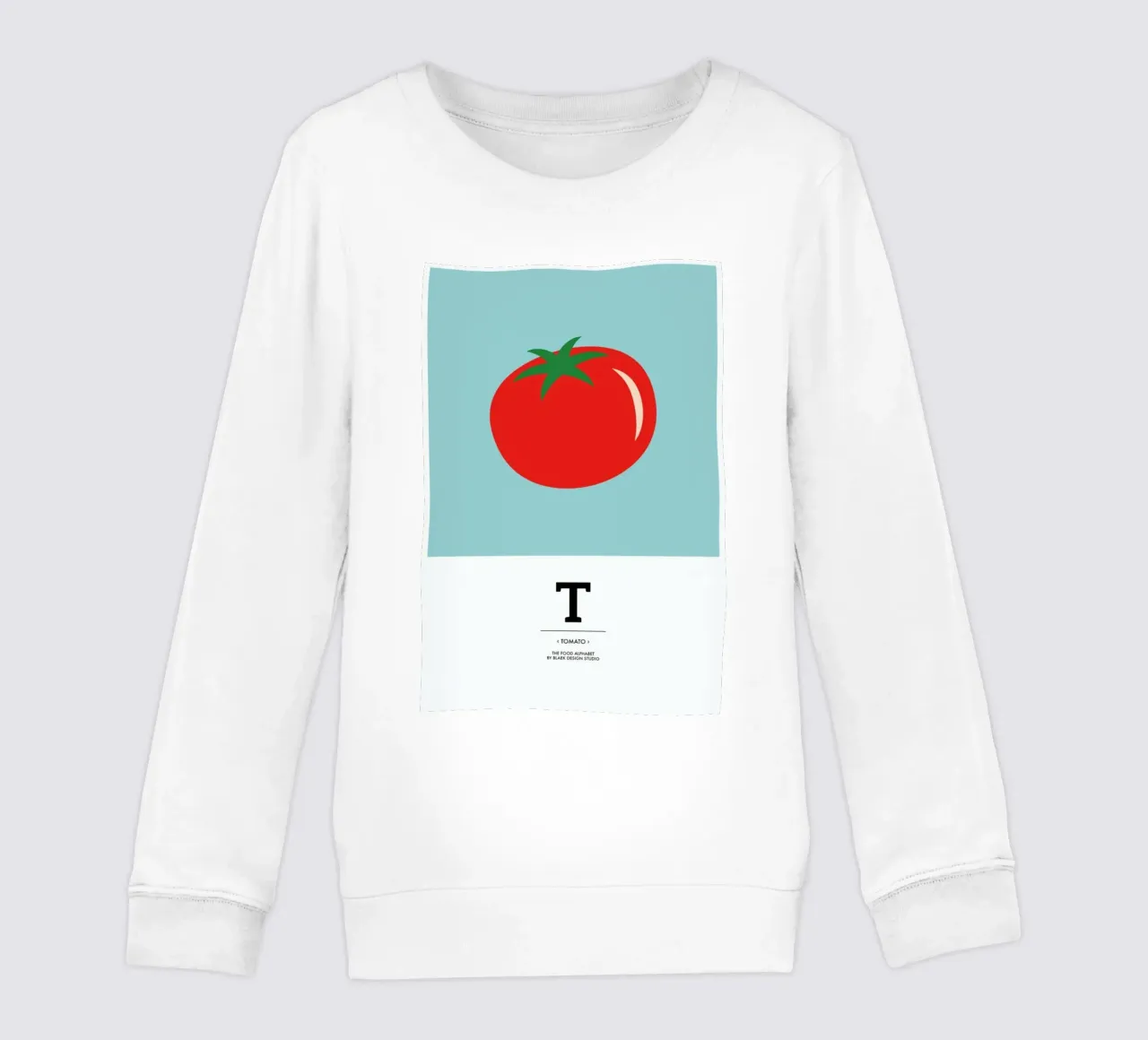 „The Food Alphabet“ - T like Tomato felpa bambino da BLAEK Design Studio