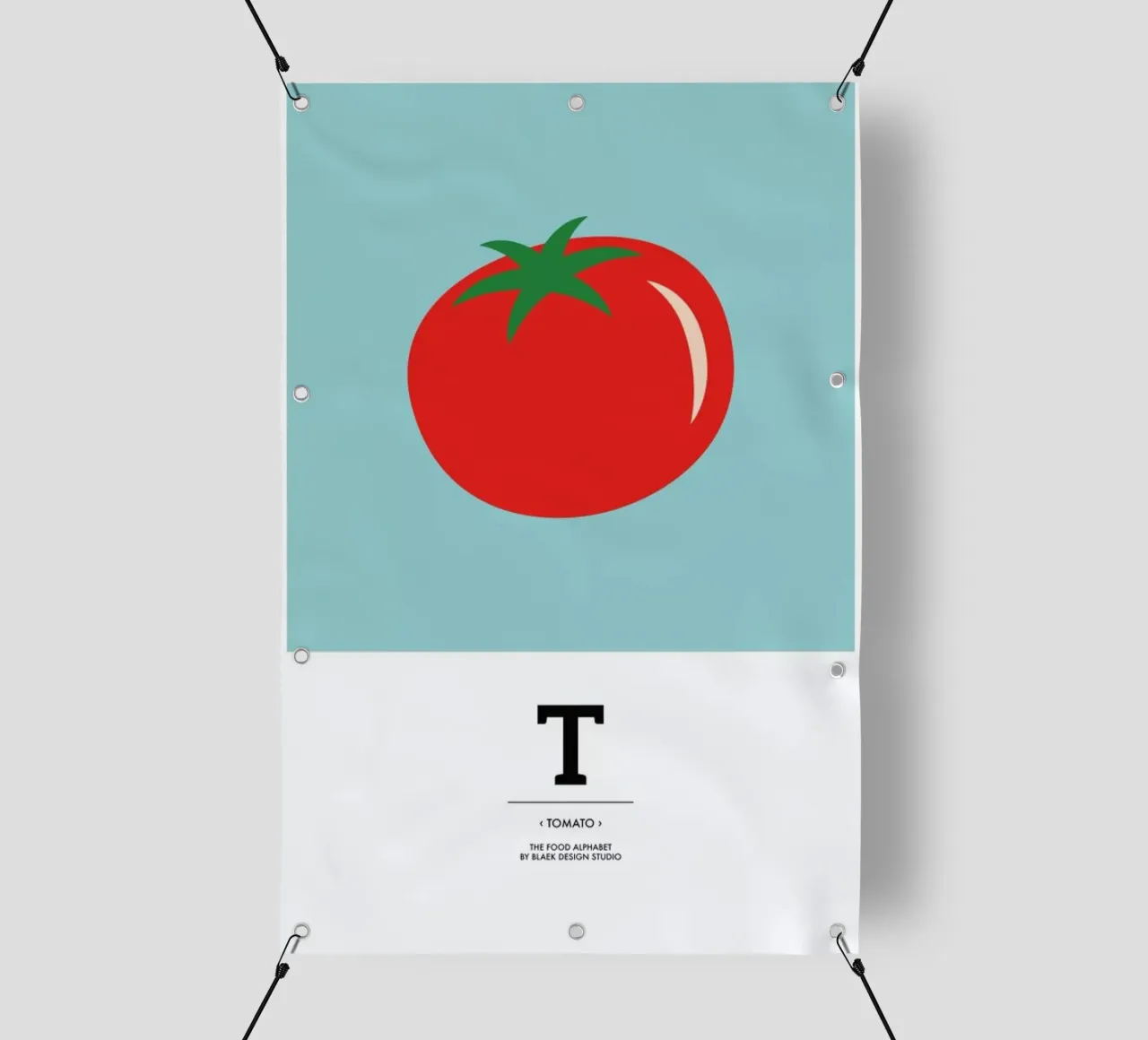 „The Food Alphabet“ - T like Tomato telo in pvc da BLAEK Design Studio