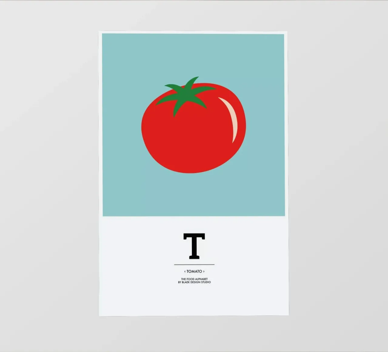 „The Food Alphabet“ - T like Tomato telo in pvc da BLAEK Design Studio