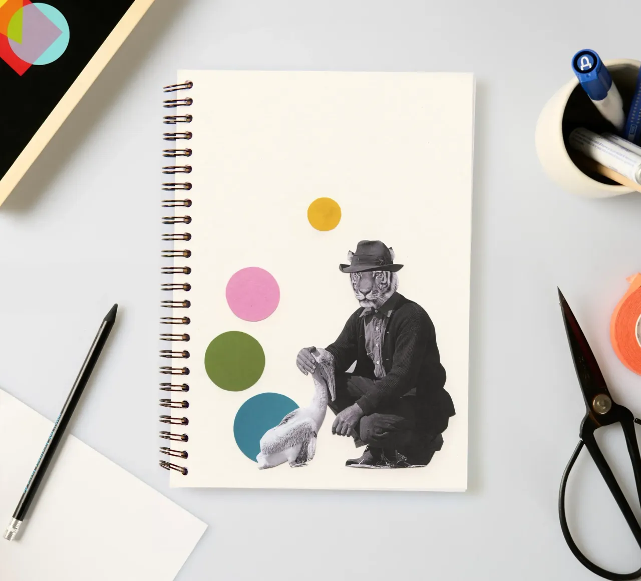 A False Sense of Security spiral notebook by Cassia Beck Collage