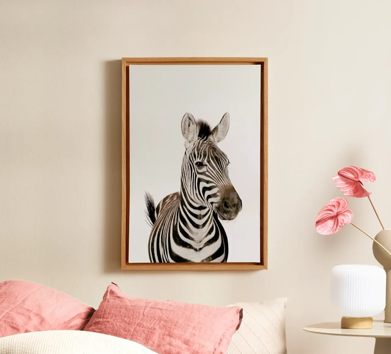 Zebra tela con Cornice a cassetta da Paws & Claws