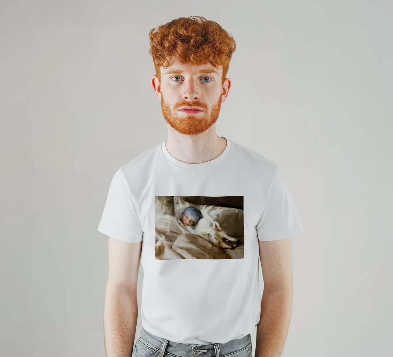 Guillermo Lorca La ragazza che dorme con il lupo t-shirt da Birgitart