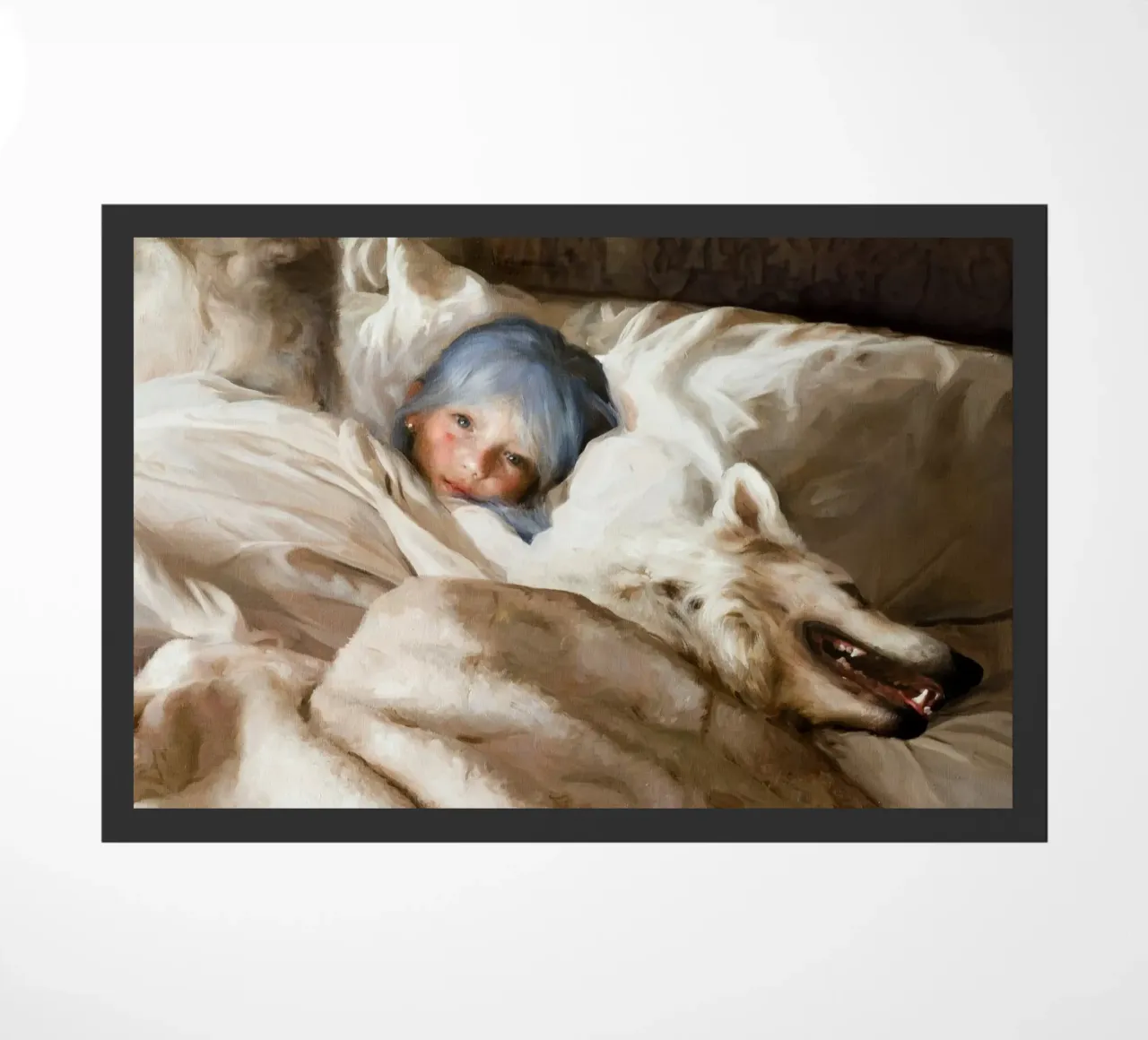 Guillermo Lorca La ragazza che dorme con il lupo zerbino da Birgitart