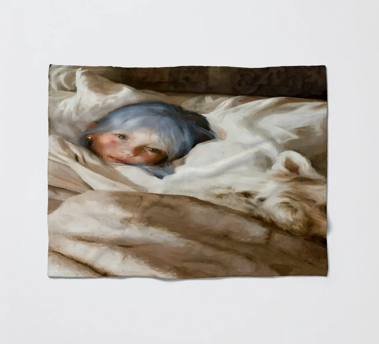 Guillermo Lorca La ragazza che dorme con il lupo coperta in pile da Birgitart
