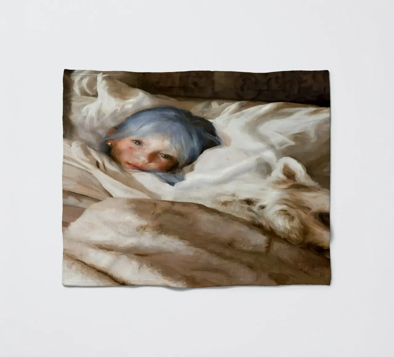 Guillermo Lorca La ragazza che dorme con il lupo coperta in pile da Birgitart