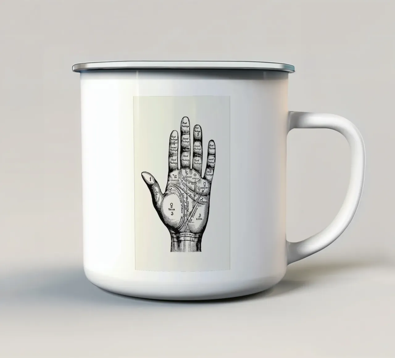 Palmistry tazza in smalto da Astër