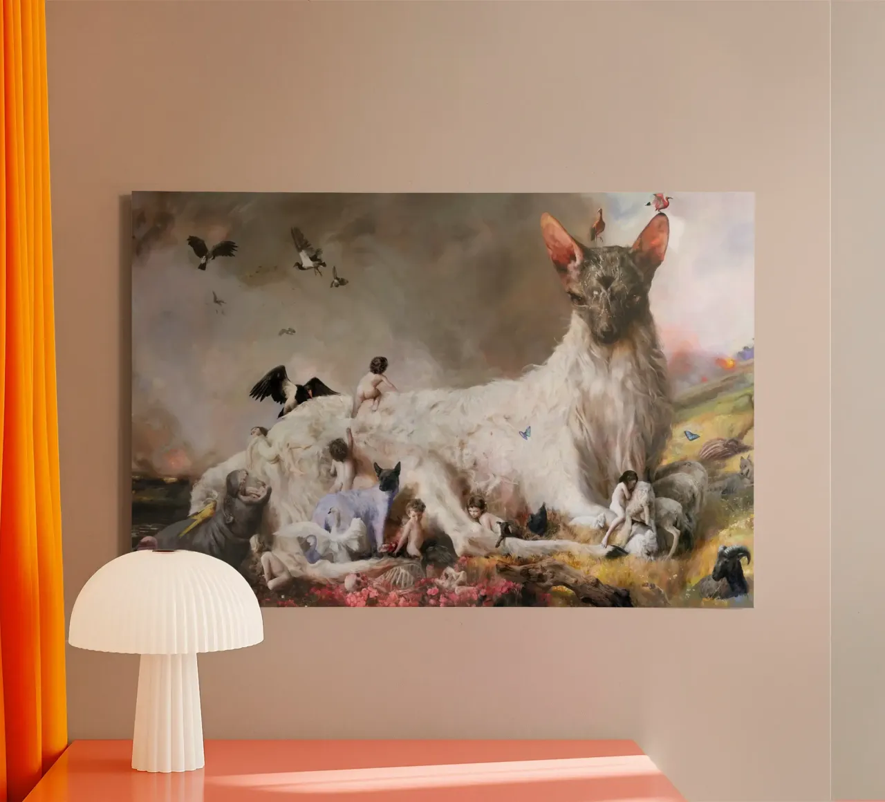 Guillermo Lorca Dio animale tela con Cornice a cassetta da Birgitart