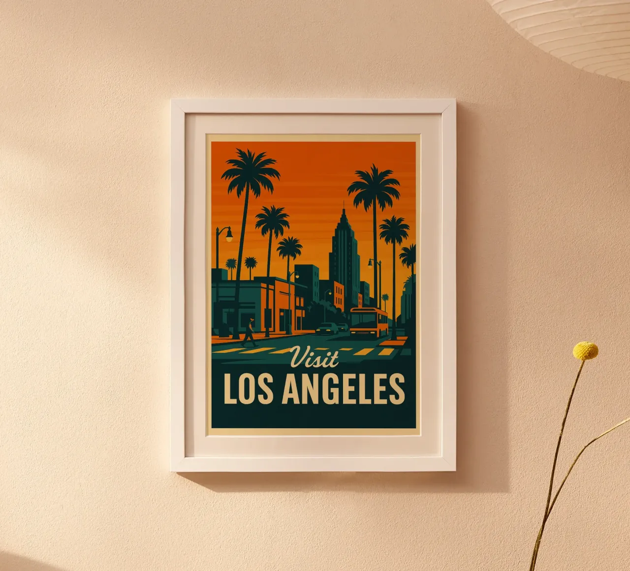 Viaggio a Los Angeles poster con telaio in legno da Mercury Club