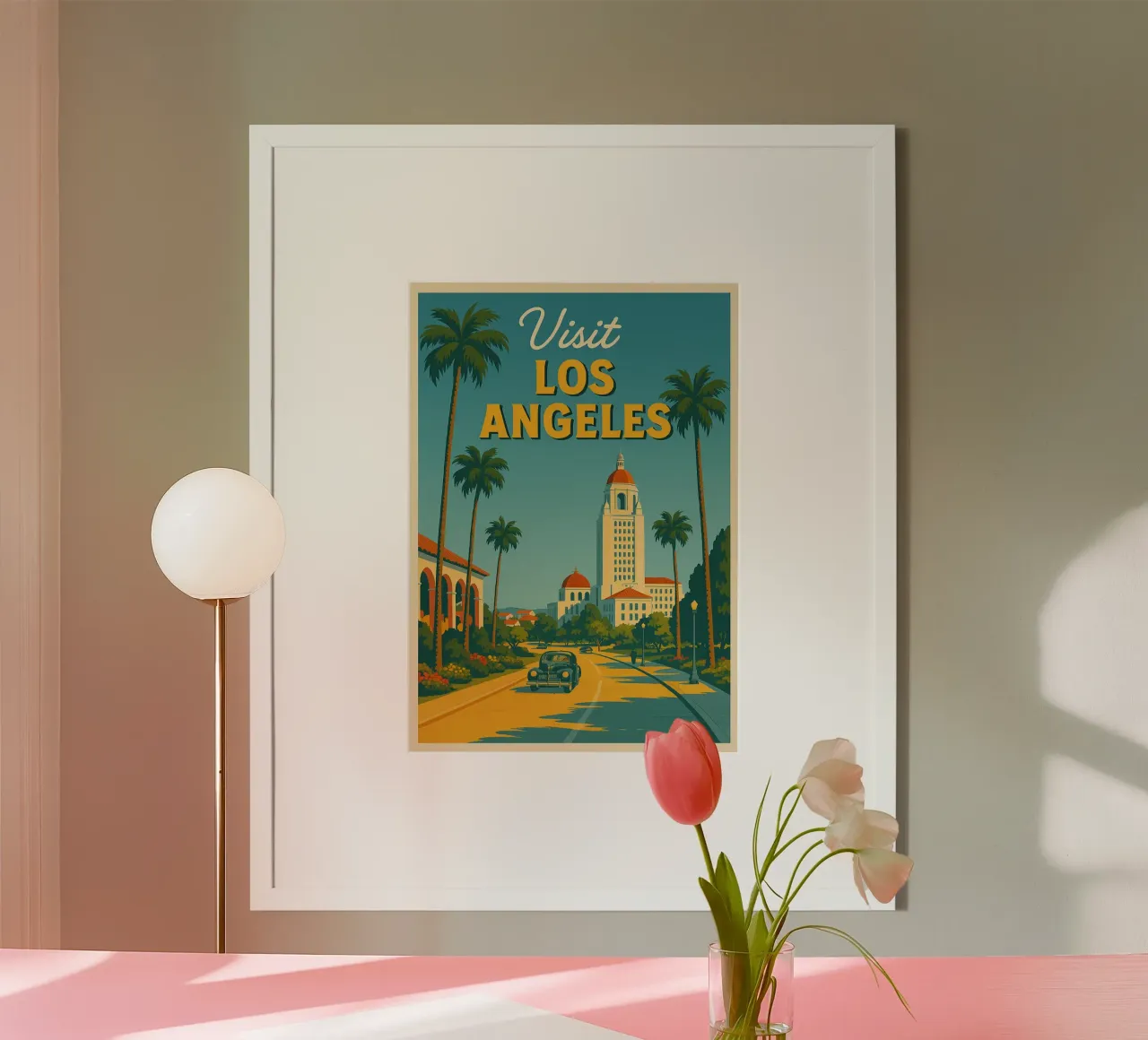 Viaggio a Los Angeles poster con telaio in plastica da Mercury Club