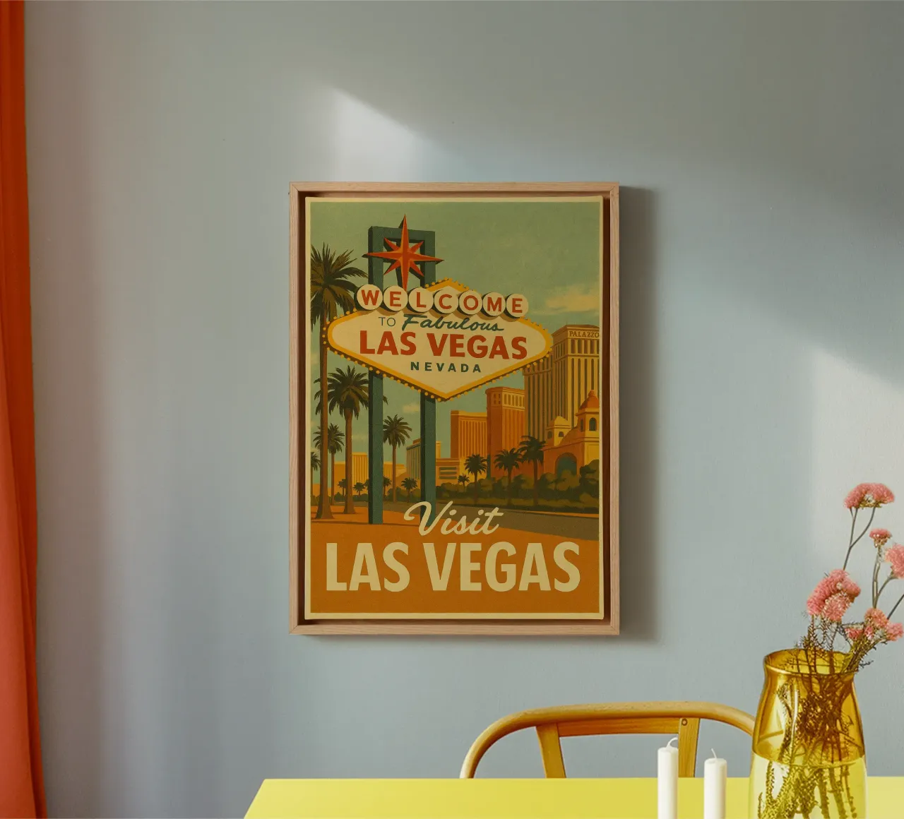 Reizen naar Las Vegas canvas met Baklijst van Mercury Club