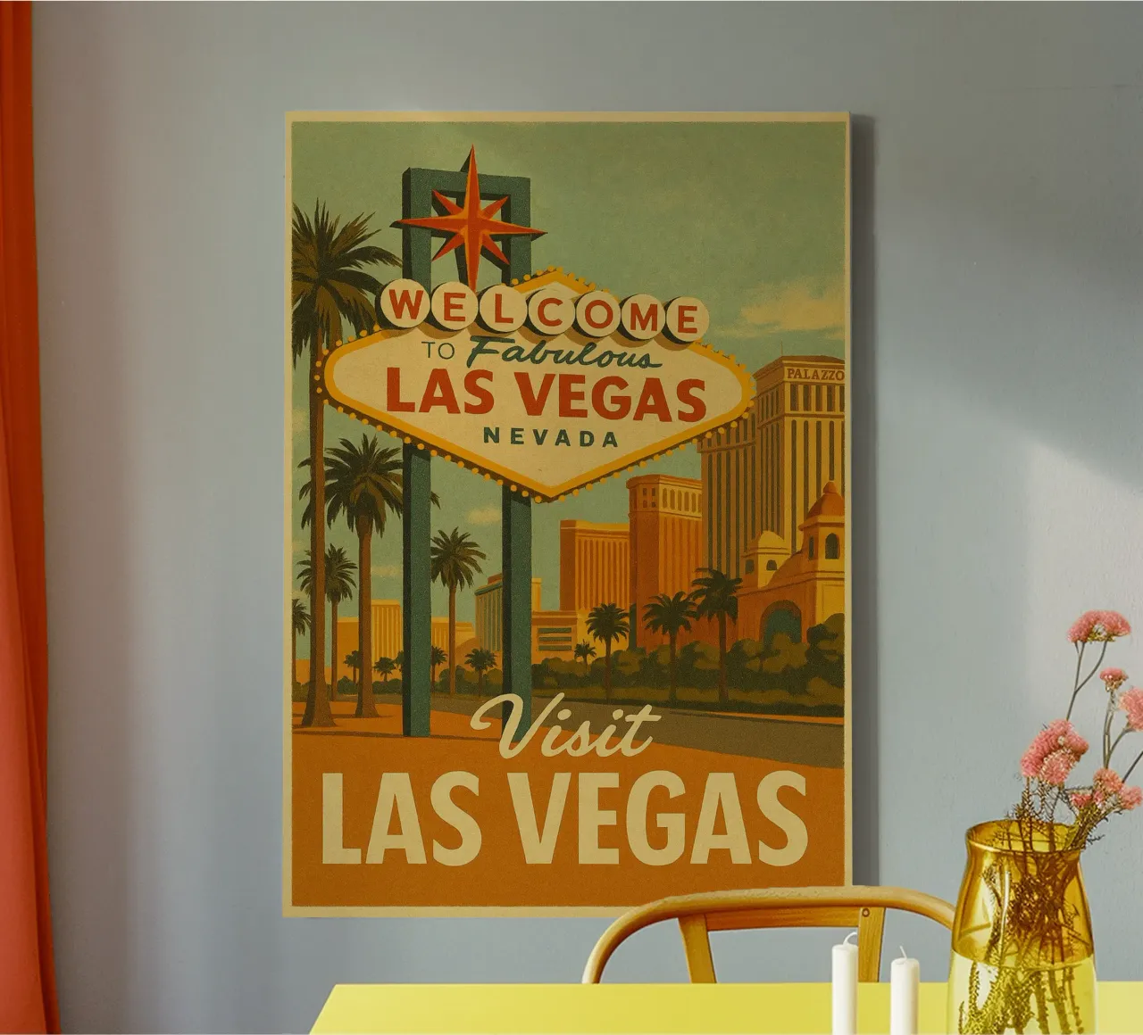 Reizen naar Las Vegas canvas met Baklijst van Mercury Club
