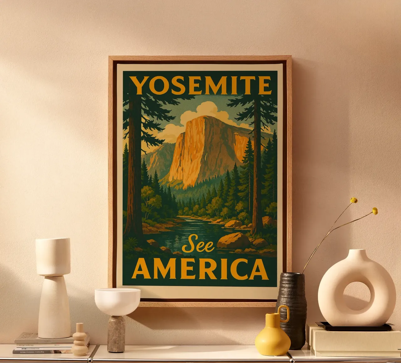 Viaggio nello Yosemite tela con Cornice a cassetta da Mercury Club
