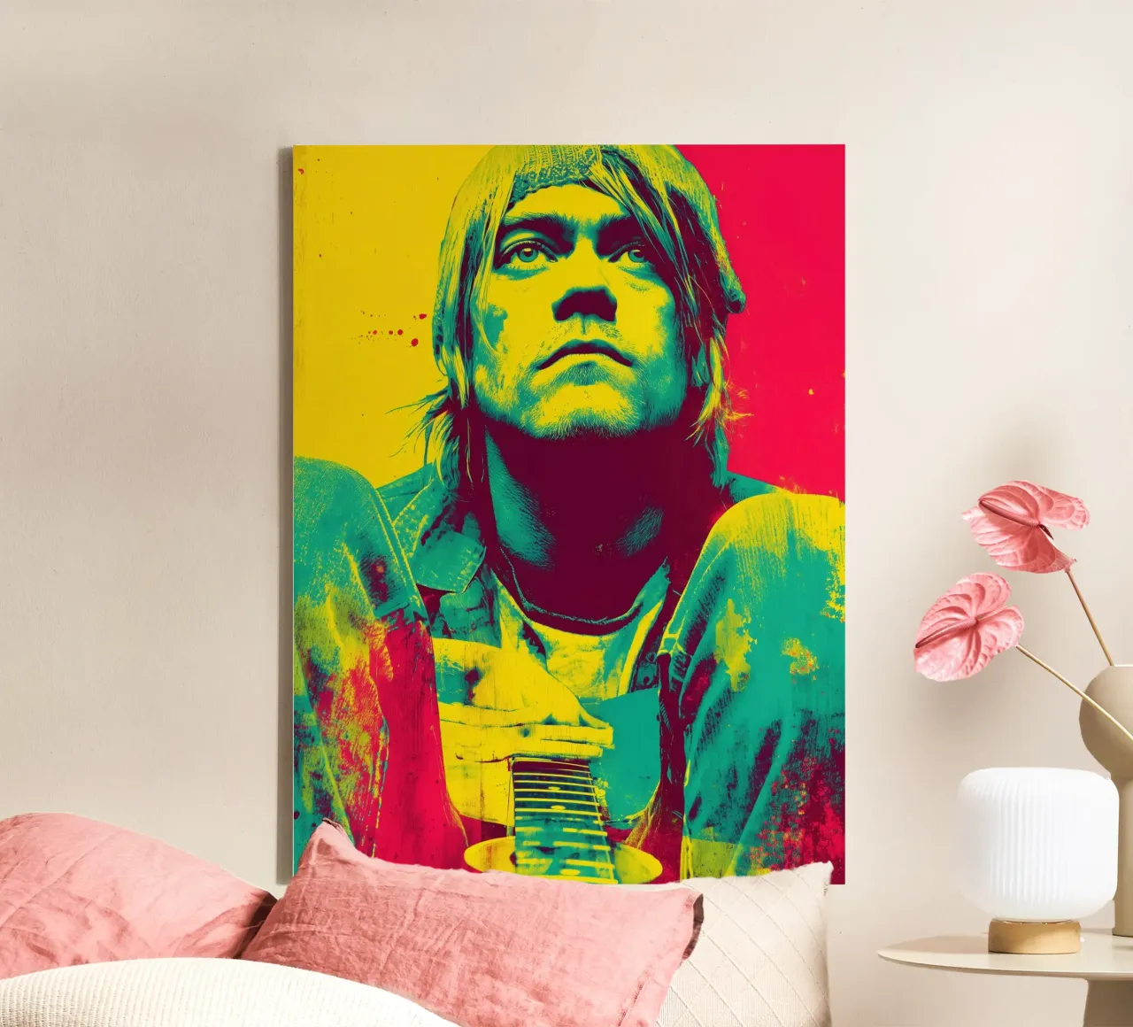 Kurt Corbain Portrait | Pop Art Music Nirvana canvas with Floater frame by Autofocus