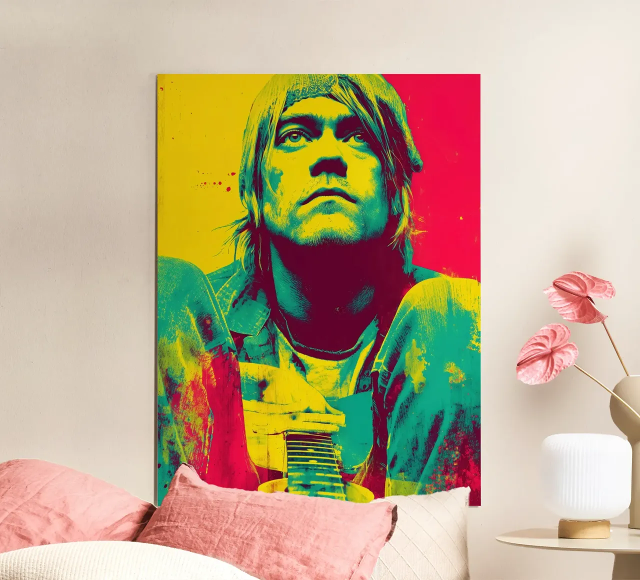 Kurt Corbain Ritratto | Pop Art Musica Nirvana poster con telaio in legno da Autofocus