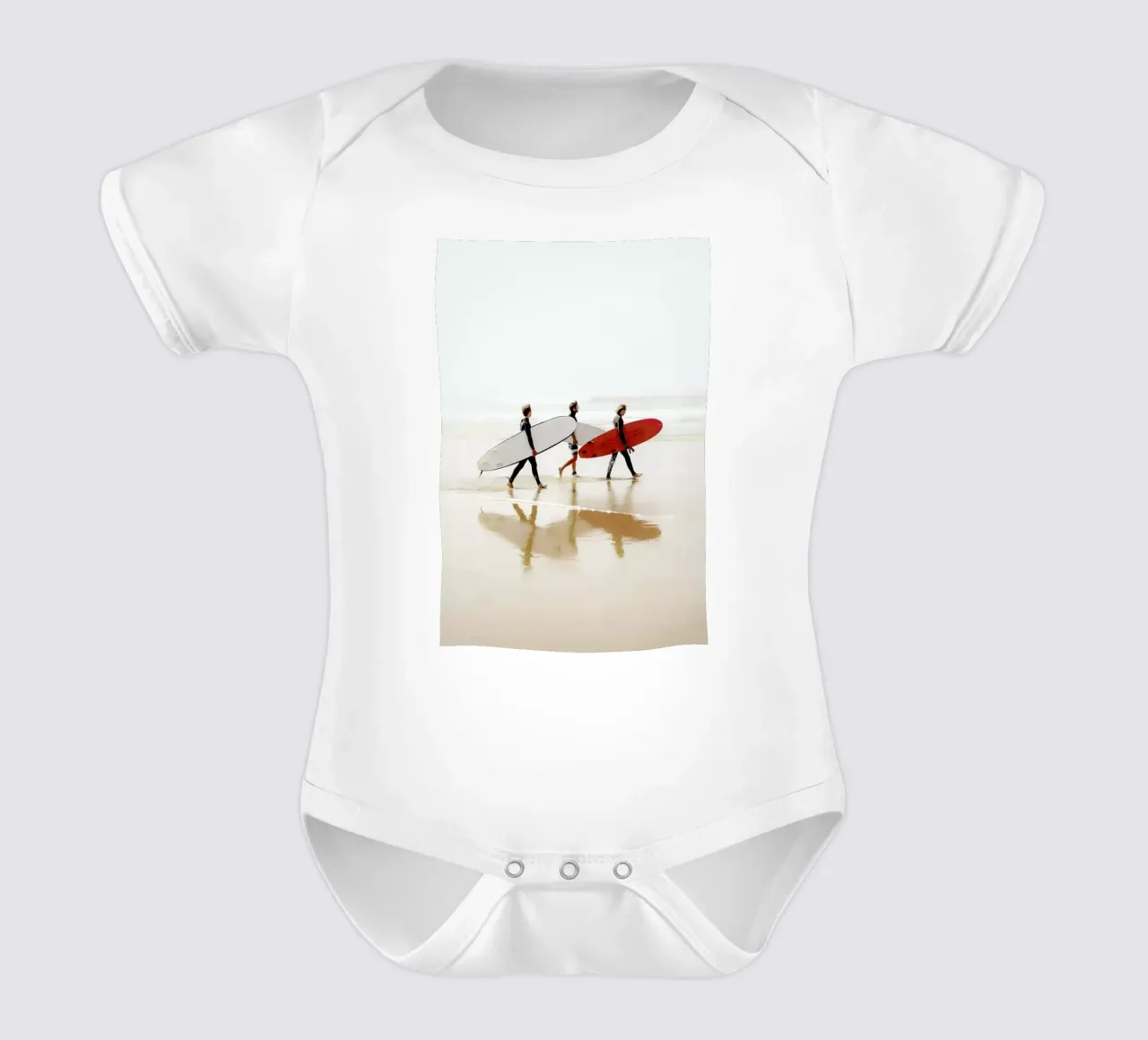 Surf Triple 2 short-sleeve baby romper by In Full Color