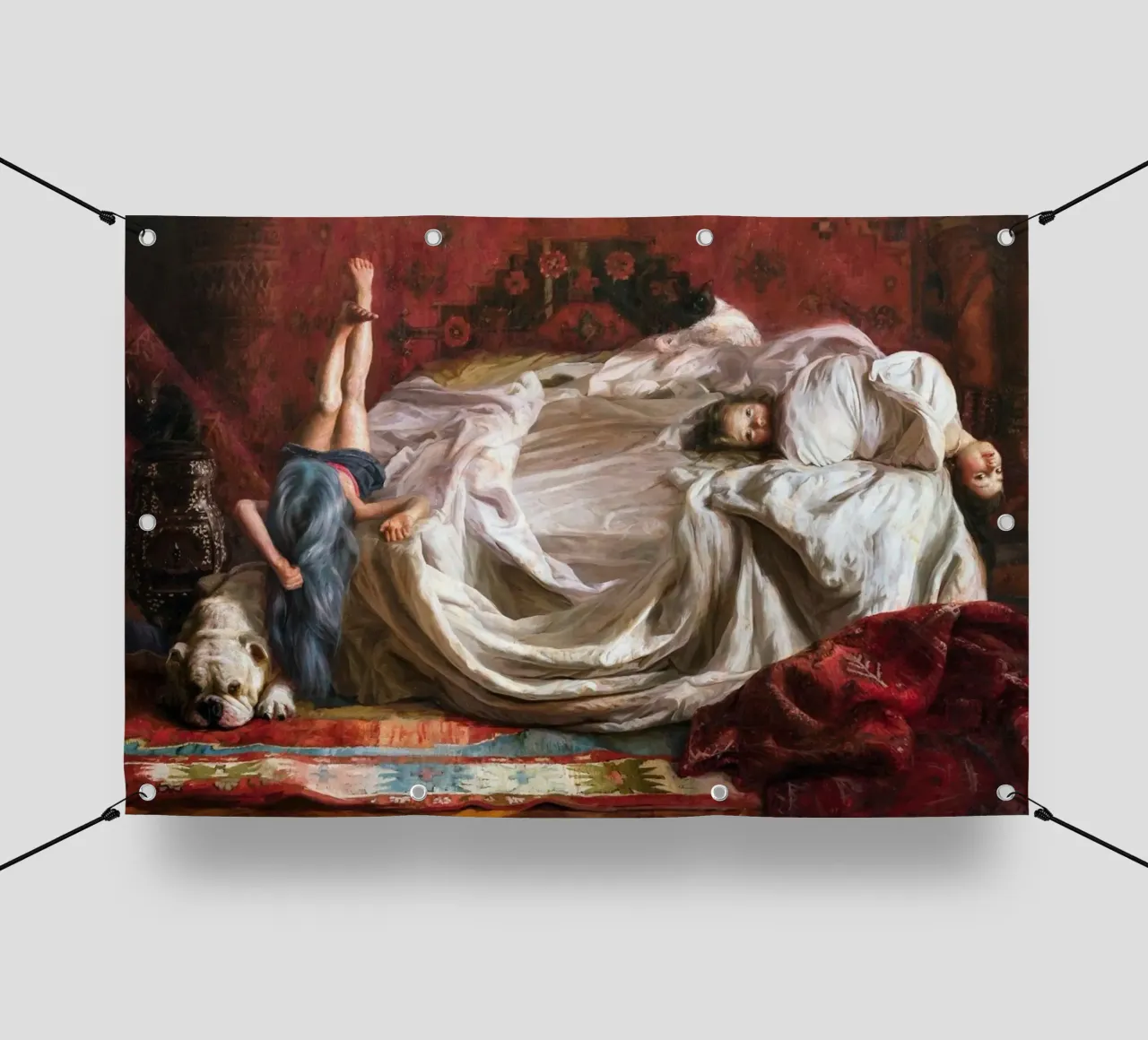 Guillermo Lorca Ragazze sul letto telo in pvc da Birgitart