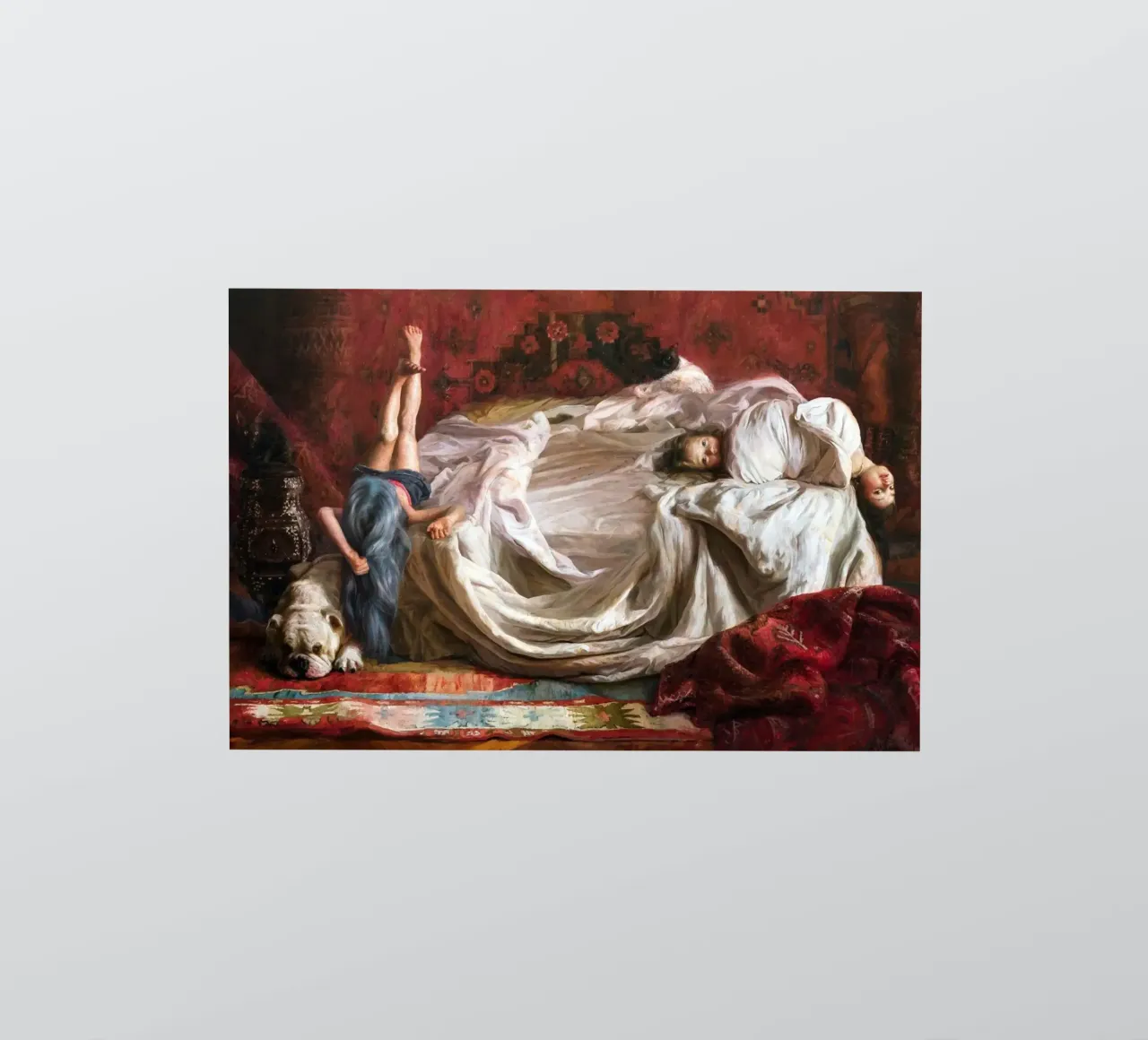 Guillermo Lorca Girls on the Bed sticker by Birgitart