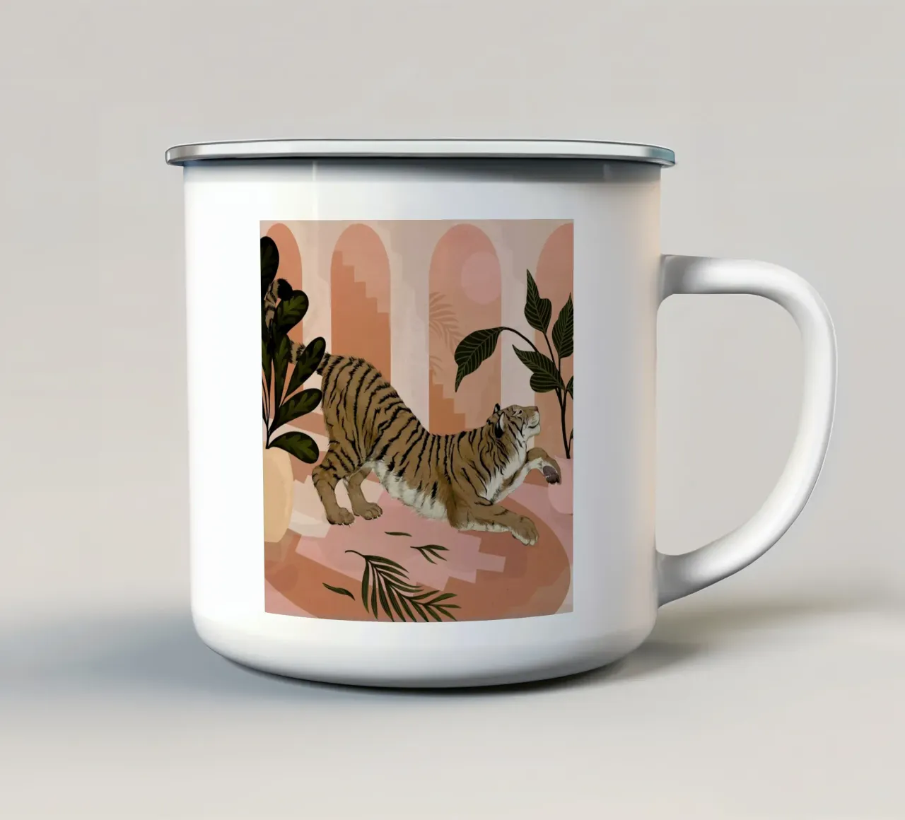 Easy Tiger tazza in smalto da Laura Graves