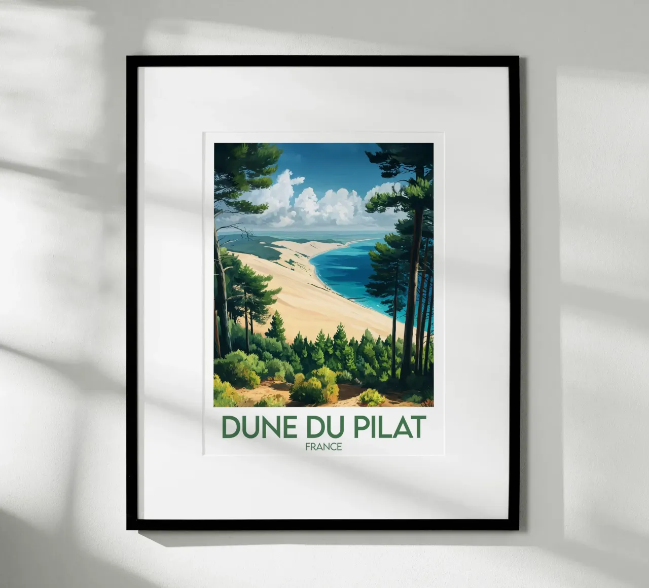 Poster della Dune du Pilat poster con telaio in legno da Frame the World