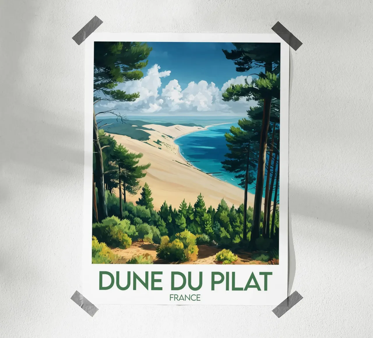 Poster della Dune du Pilat poster con telaio in legno da Frame the World