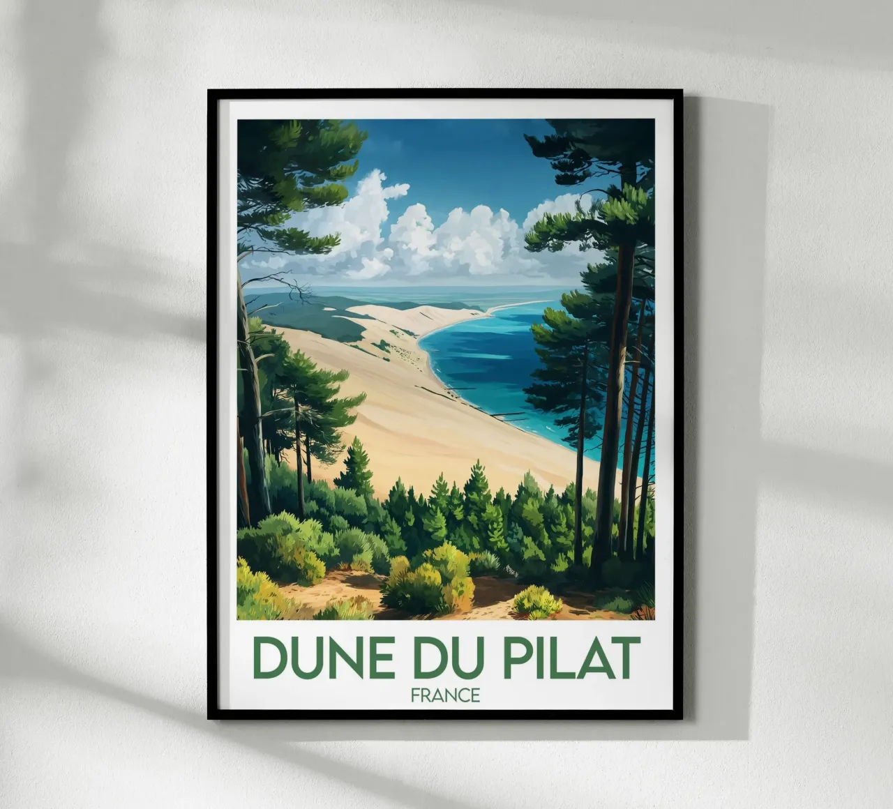 Poster della Dune du Pilat poster con telaio in legno da Frame the World