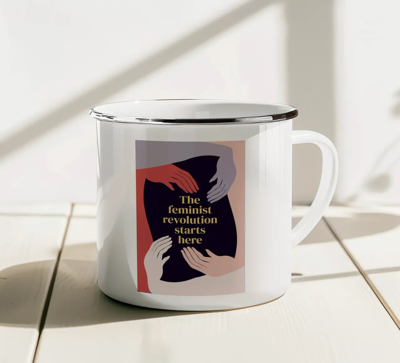The Feminist Revolution Starts Here II tazza in smalto da Les Glorieuses x JUNIQE