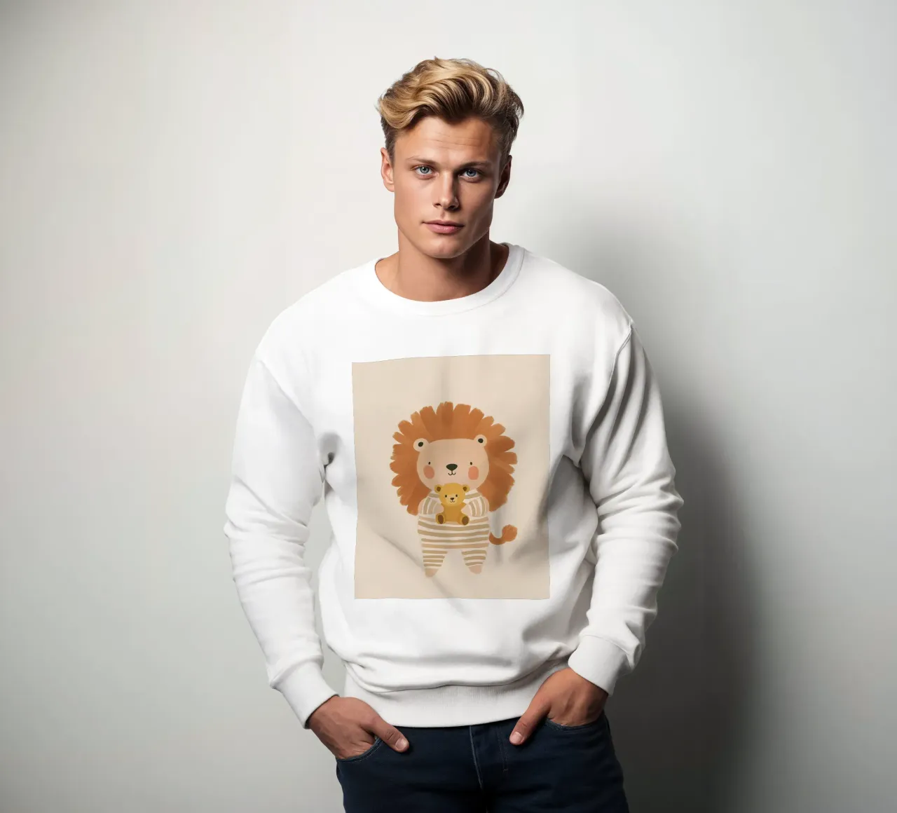Little Lion Nursery Print, Kids Wall Art sweatshirt by Little Lola