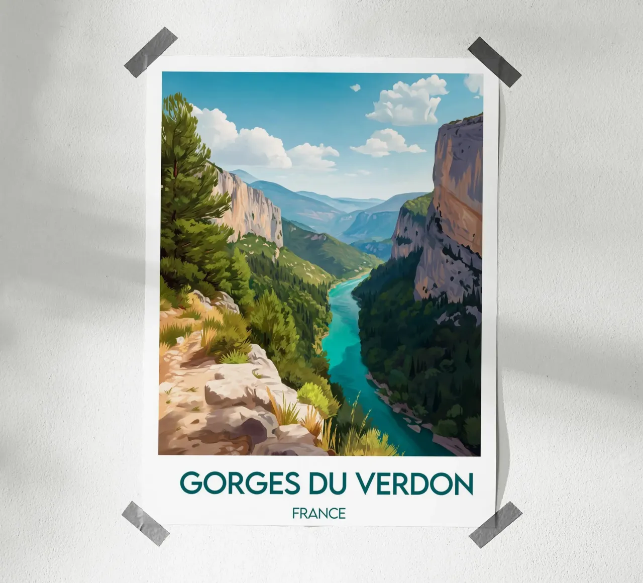 Poster Gole del Verdon poster con telaio in legno da Frame the World