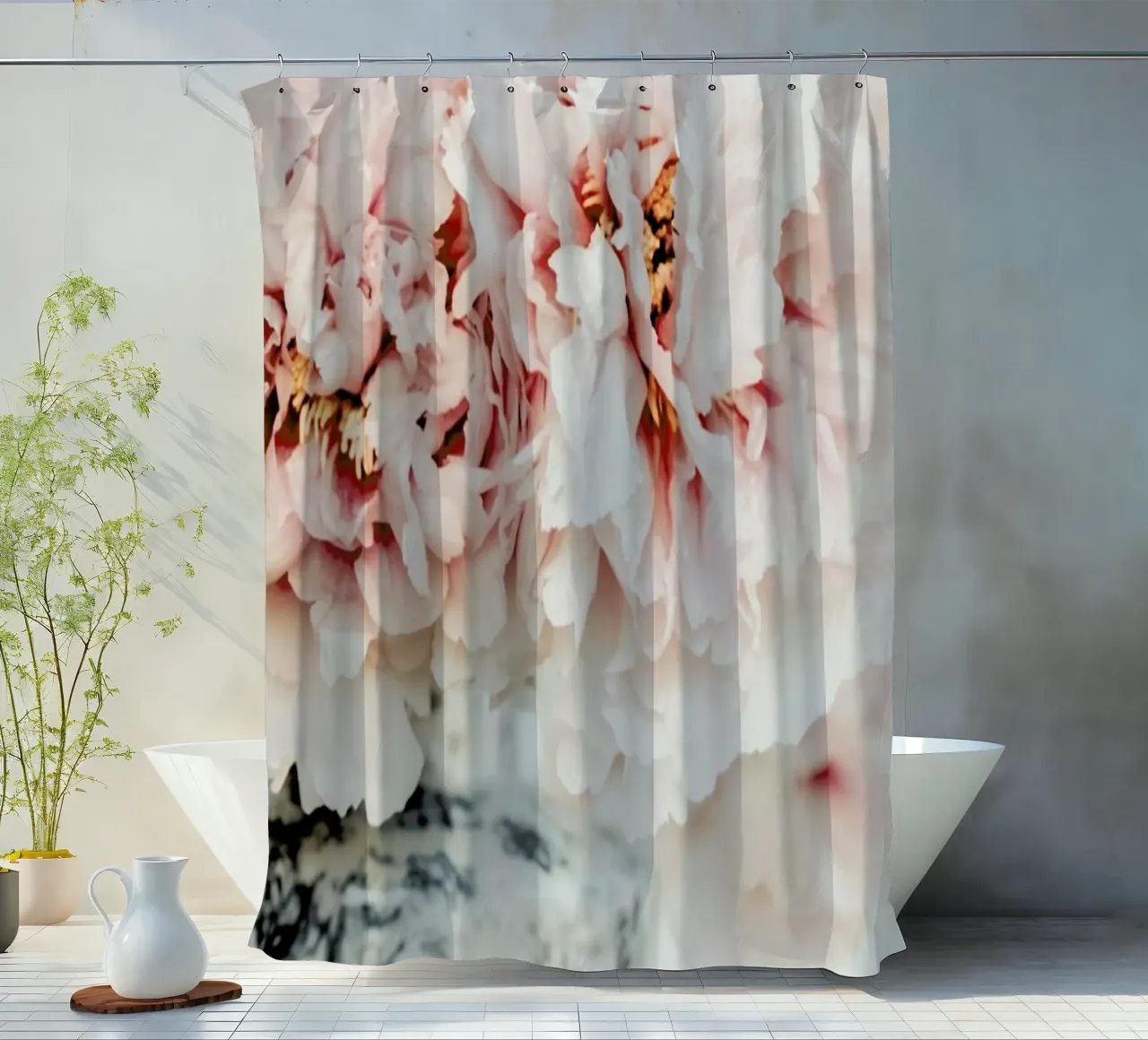 Peonies In A Vase tenda da doccia da Ingrid Beddoes
