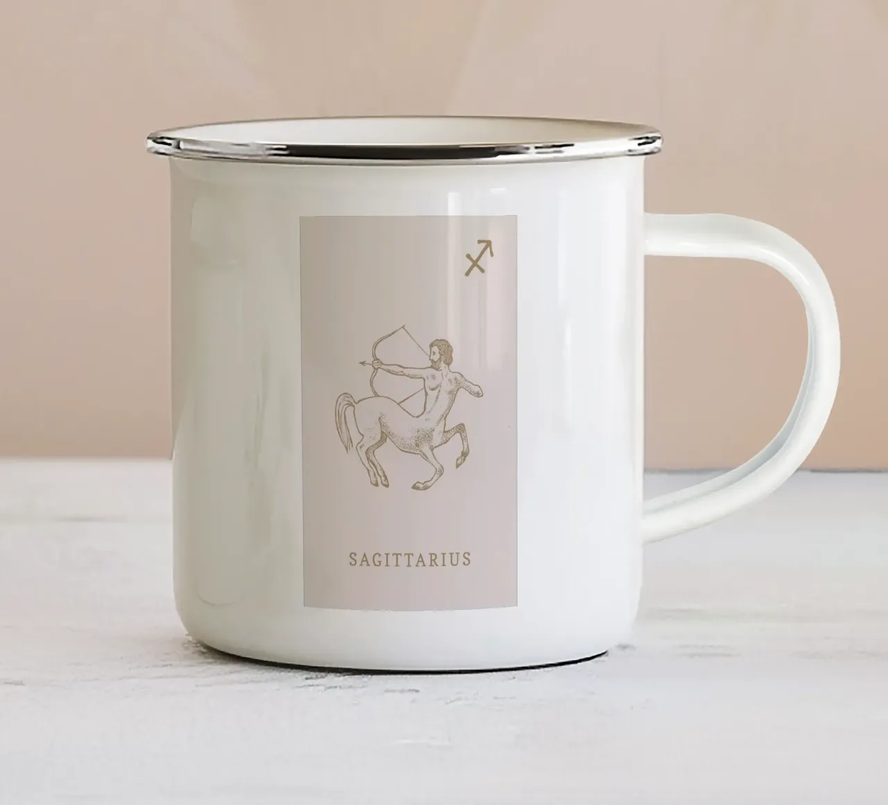 Sagittarius tazza in smalto da Flora & Fauna