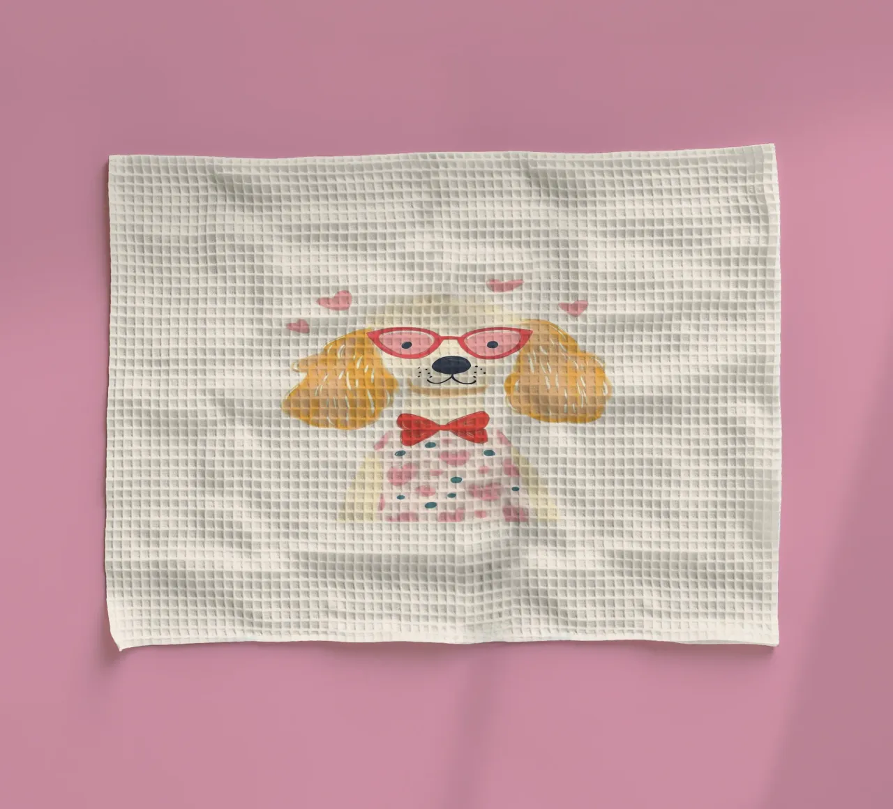 Animal Wall Art, Puppy Nursery Decor tea towel by Little Lola