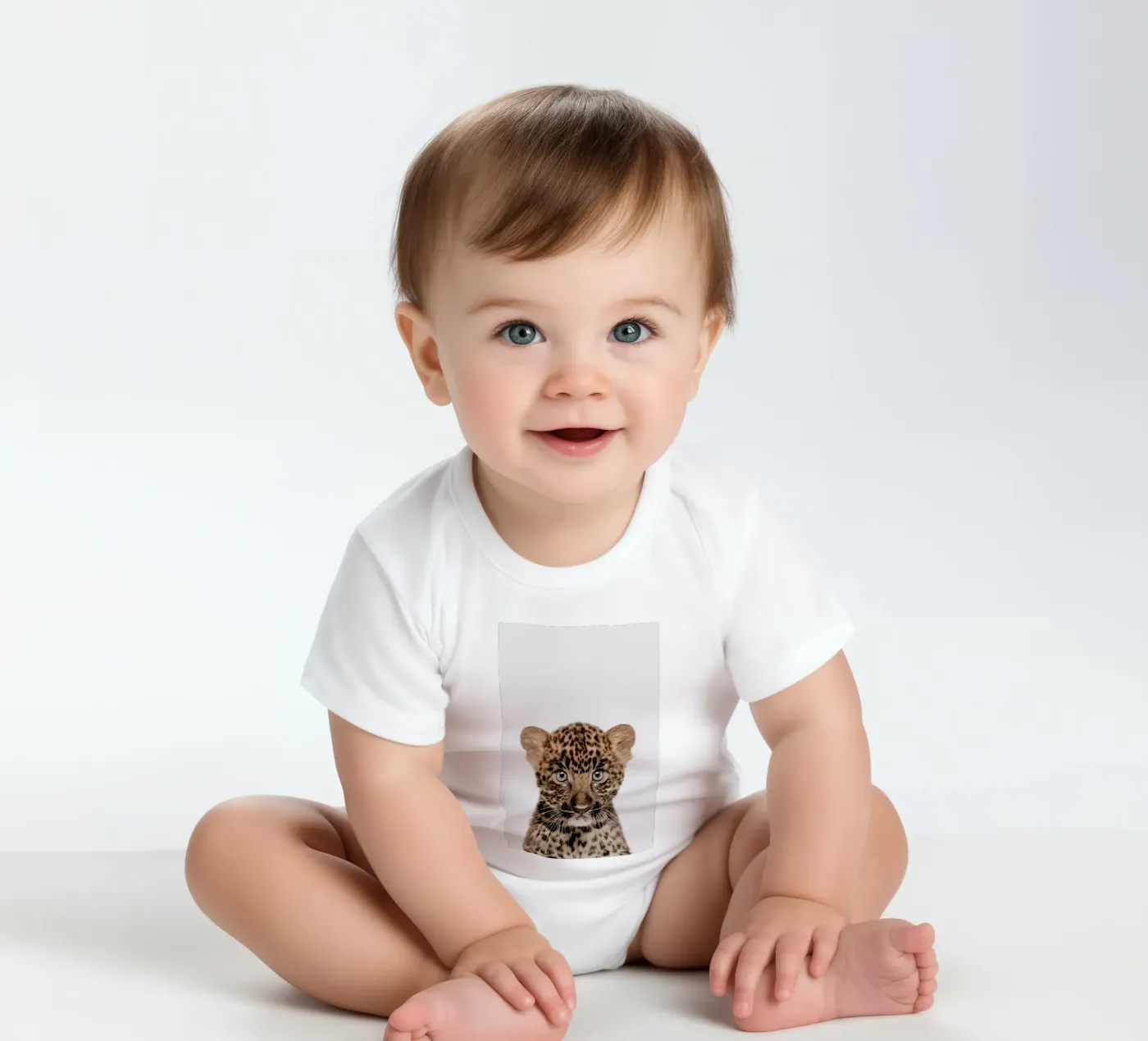 Leopard Kurzarm Babybody von Paws & Claws