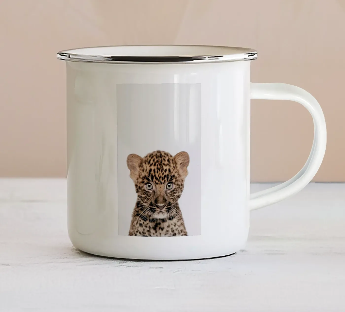 Leopard emaille mok van Paws & Claws