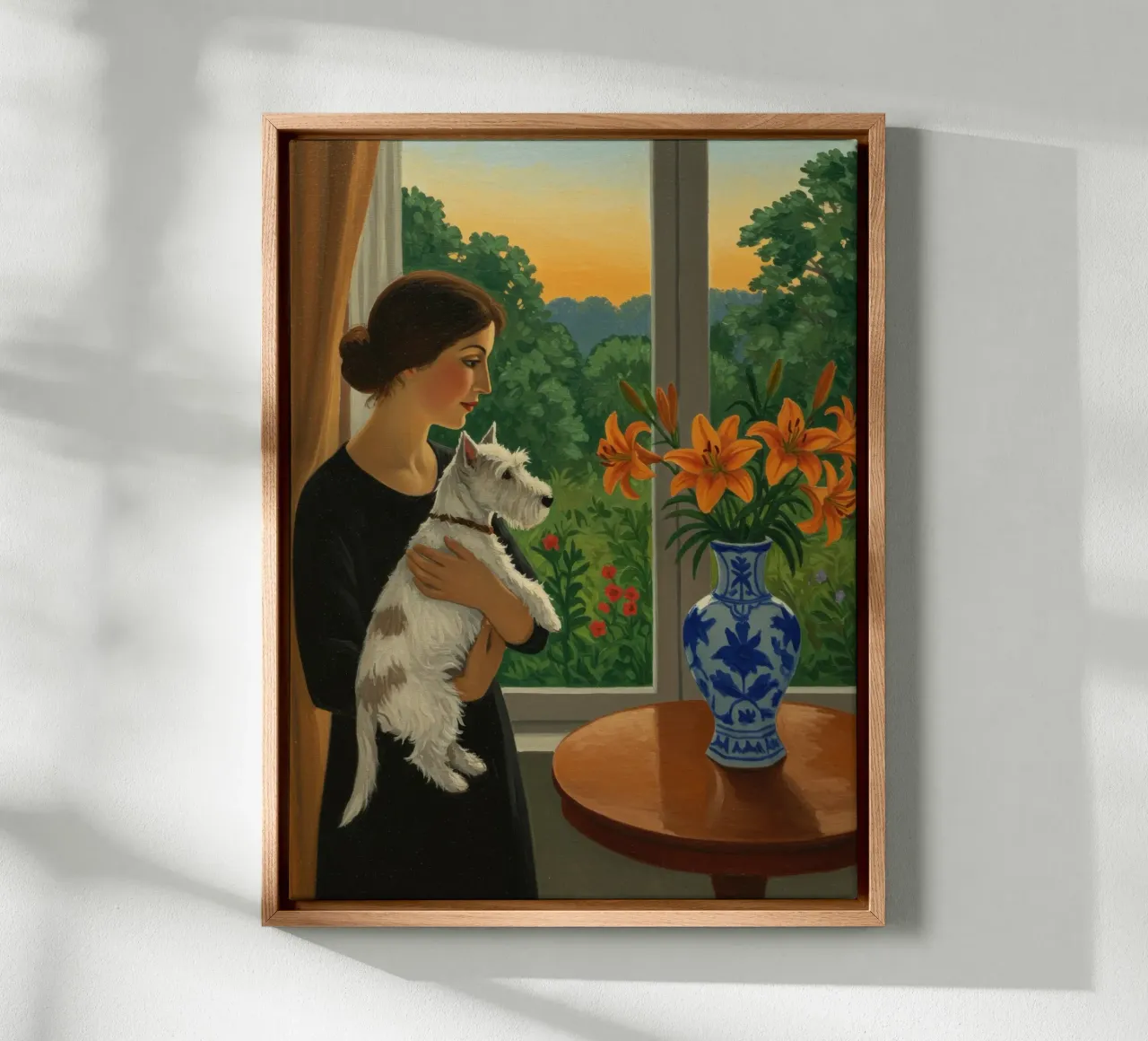 Blick durch das Glas Leinwand mit Schattenfugenrahmen von Art Center