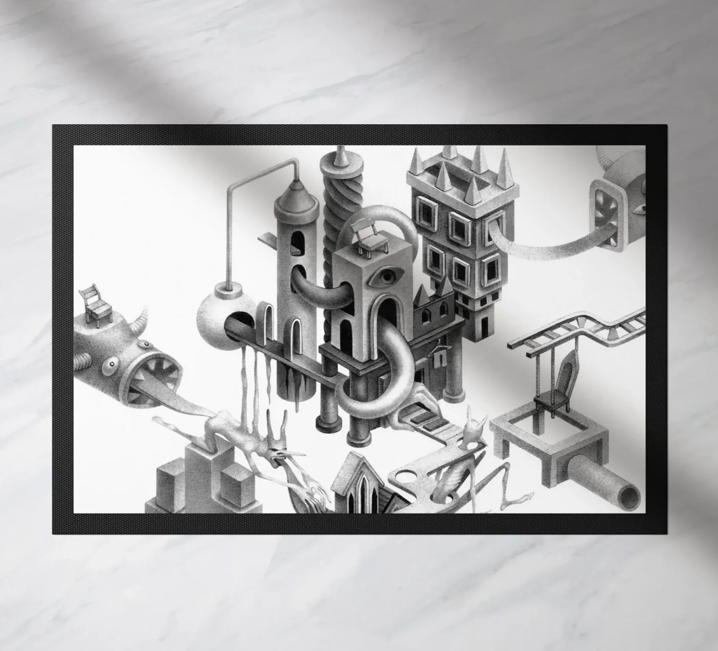 Isometric circus doormat by Maria Vdovichenko