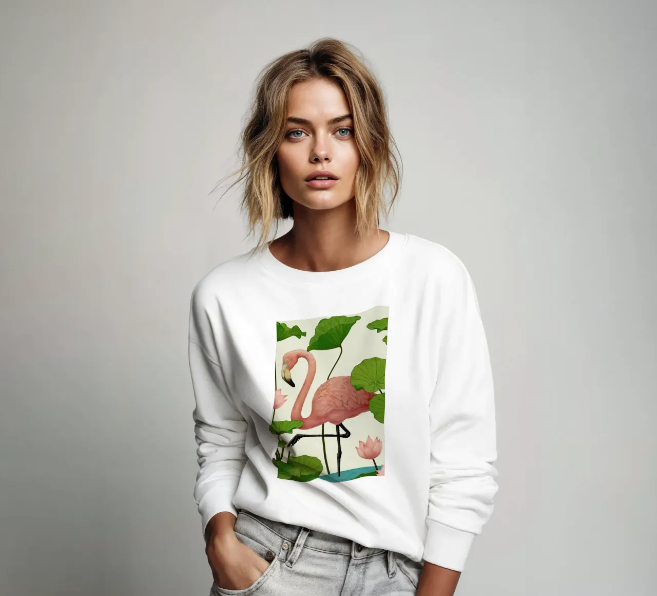 Flamingo sweatshirt van Laura Graves
