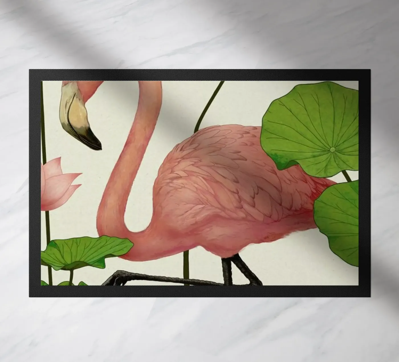 Flamingo deurmat van Laura Graves