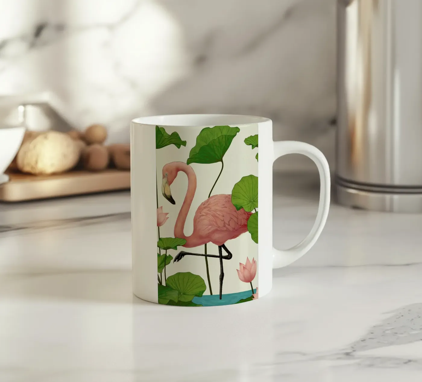 Flamingo ceramic mug by Laura Graves