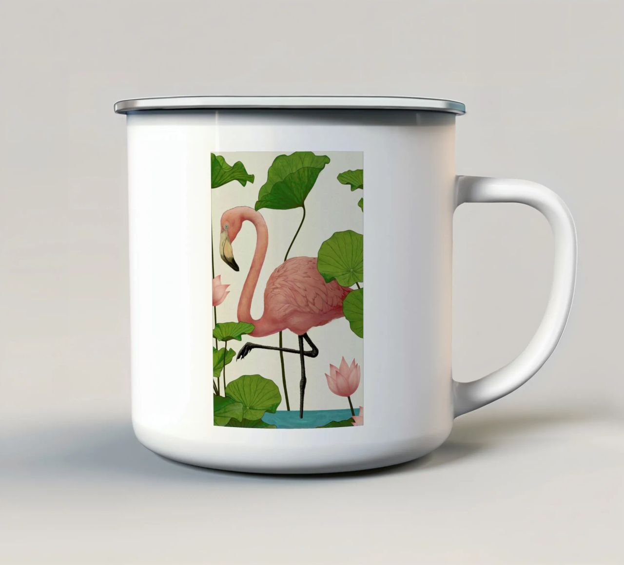 Flamingo tazza in smalto da Laura Graves