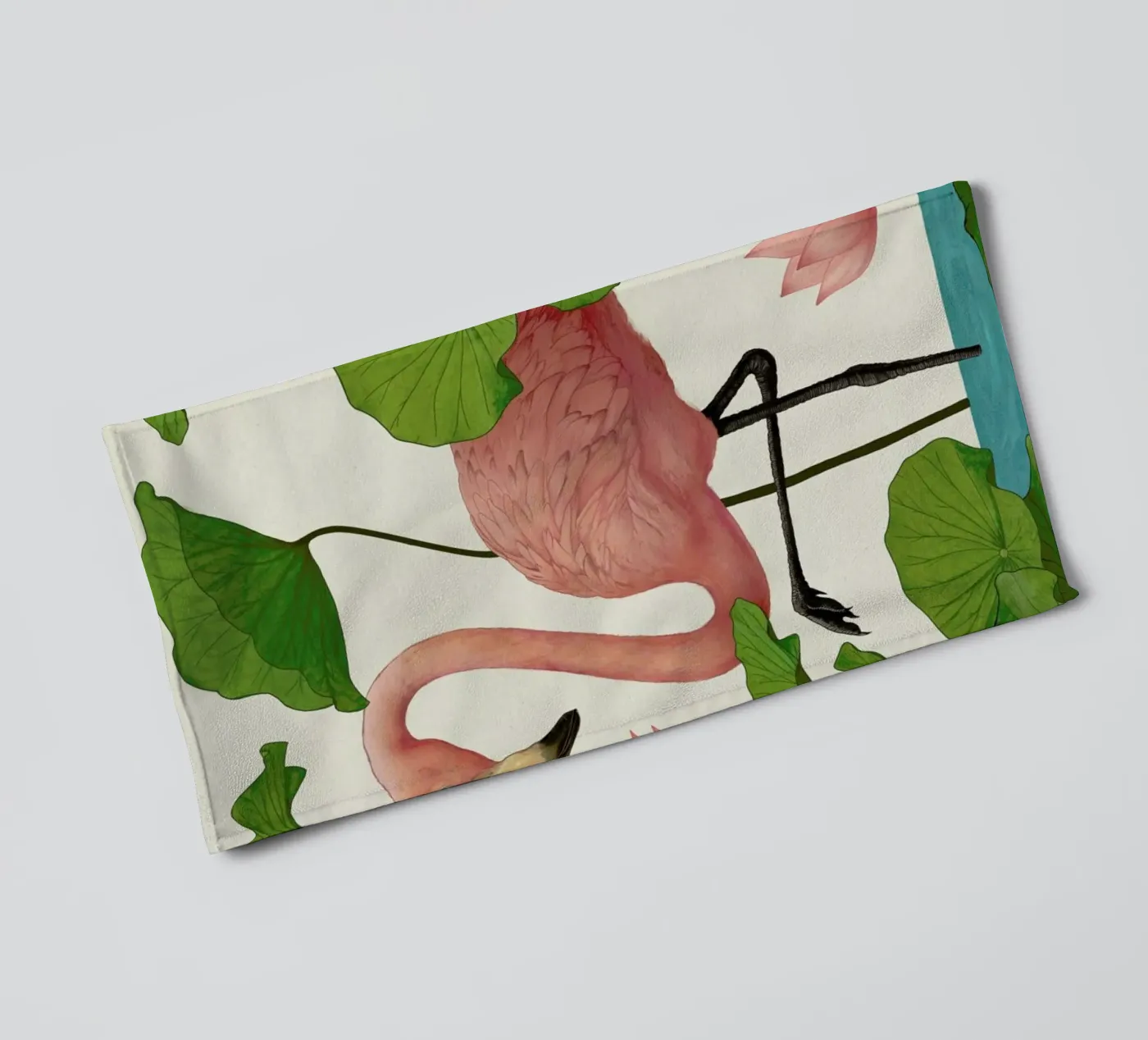 Flamingo towel by Laura Graves