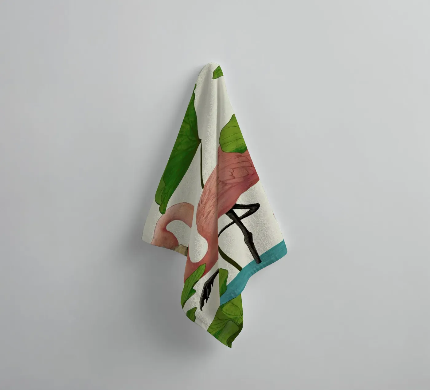 Flamingo towel by Laura Graves