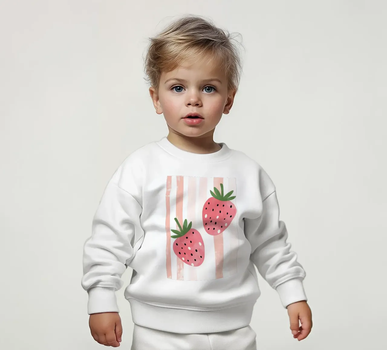 Aardbeienprint, Pastel Kinderkamer Poster baby sweatshirt van Little Lola