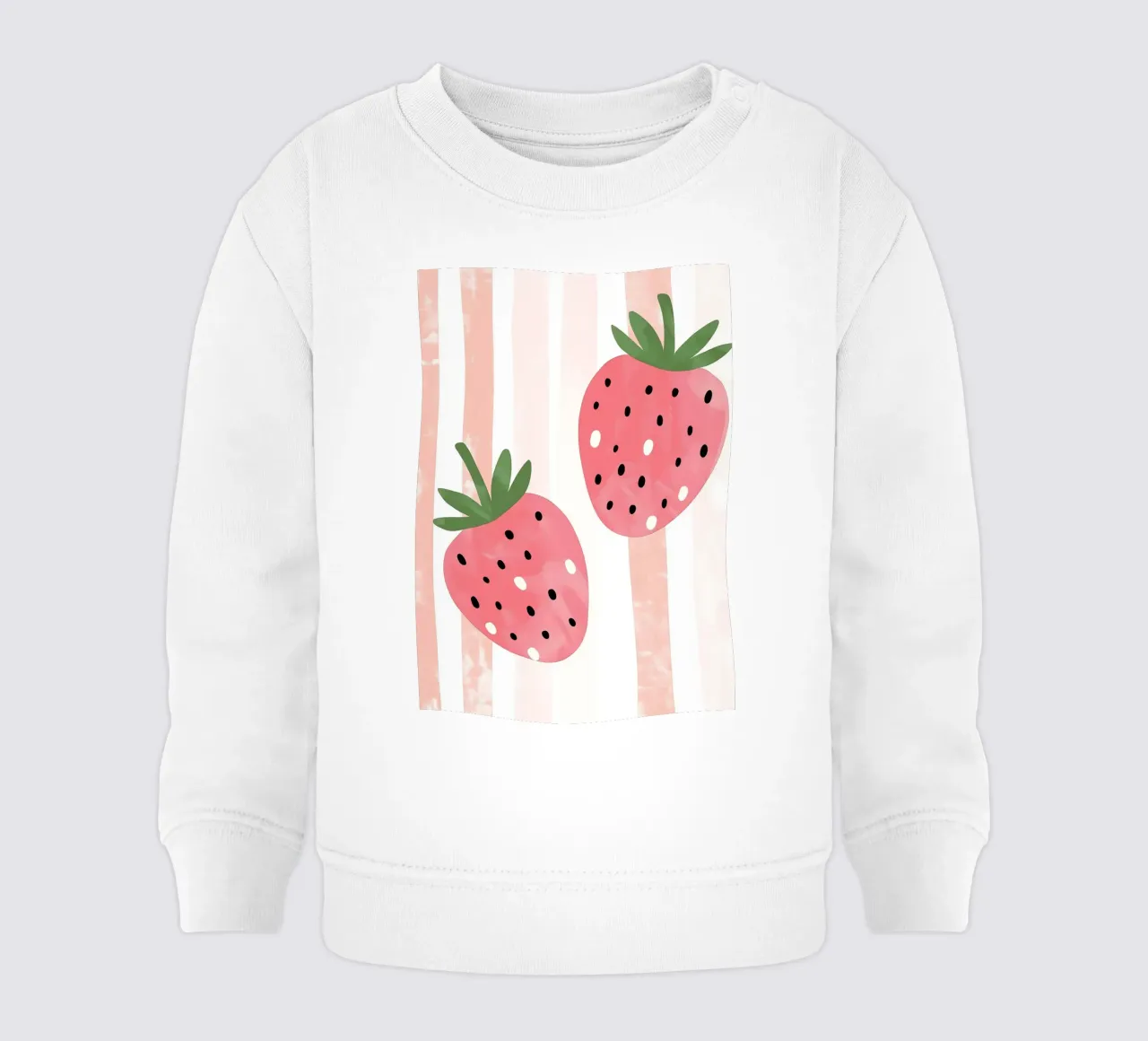 Aardbeienprint, Pastel Kinderkamer Poster baby sweatshirt van Little Lola