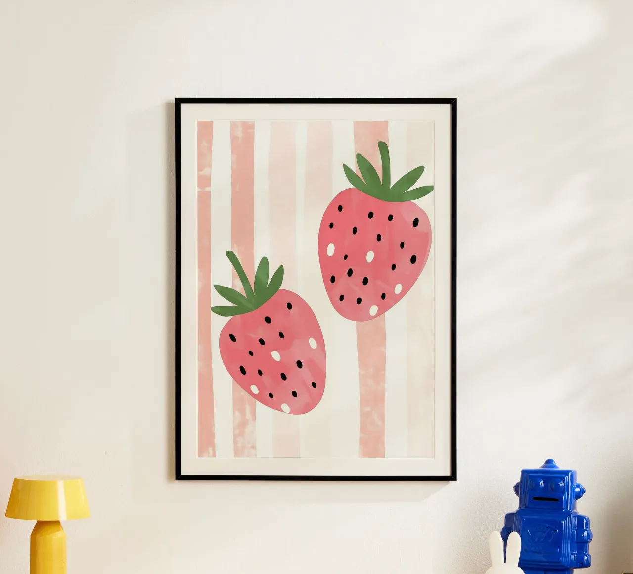 Erdbeere Druck, Pastell Kinderzimmer Poster Hahnemühle von Little Lola