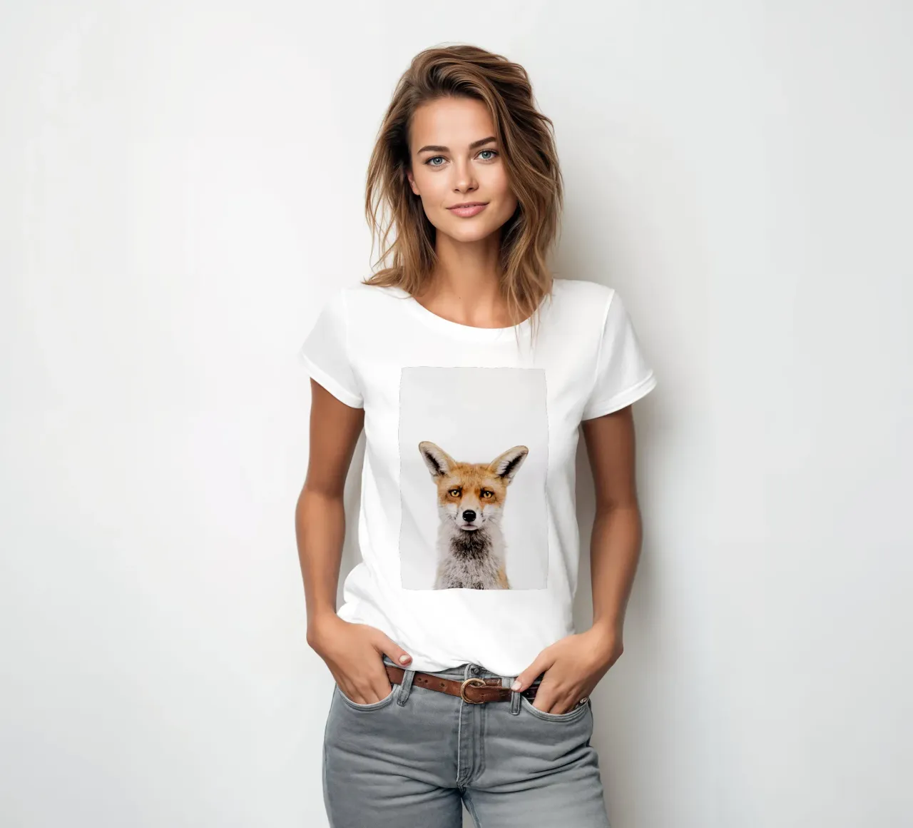 Fox women's fitted t-shirt by Paws & Claws