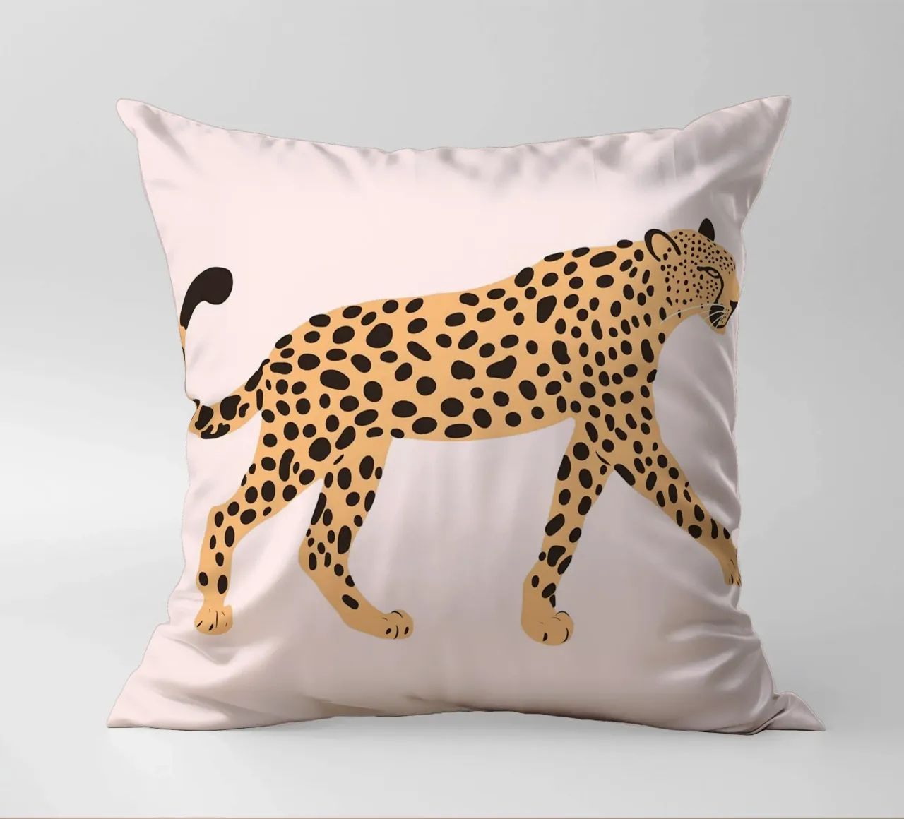 Leopard Wildlife Animal Print, Nursery Wall Art, Kids Poster decorative cushion by Little Lola