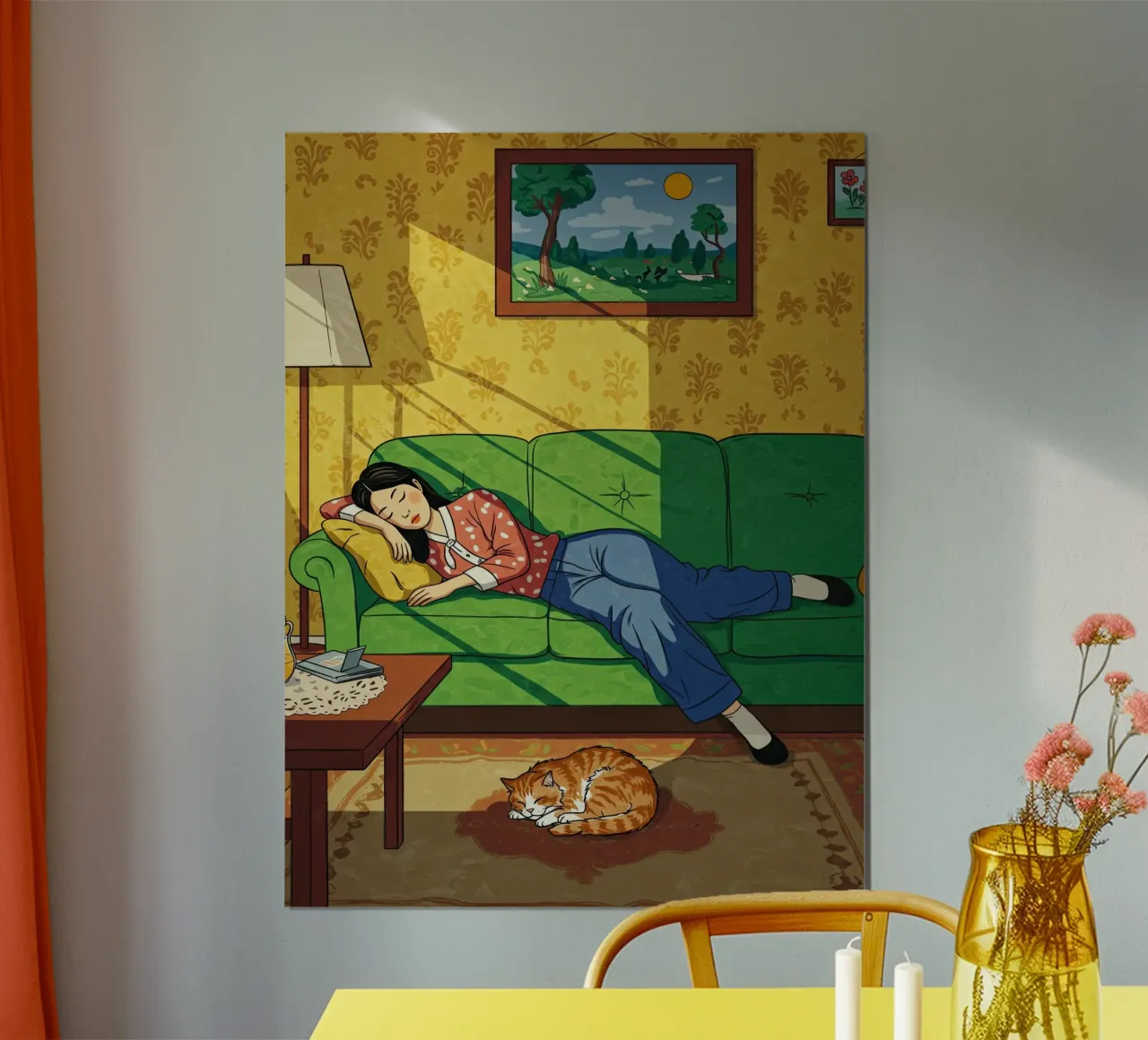 Dormire a casa poster con telaio in alluminio da Art Center