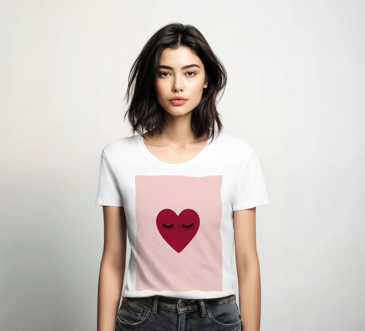 Schattige hartenprint, speelkamer voor meisjes, wanddecoratie voor kinderen dames t-shirt getailleerd van Little Lola