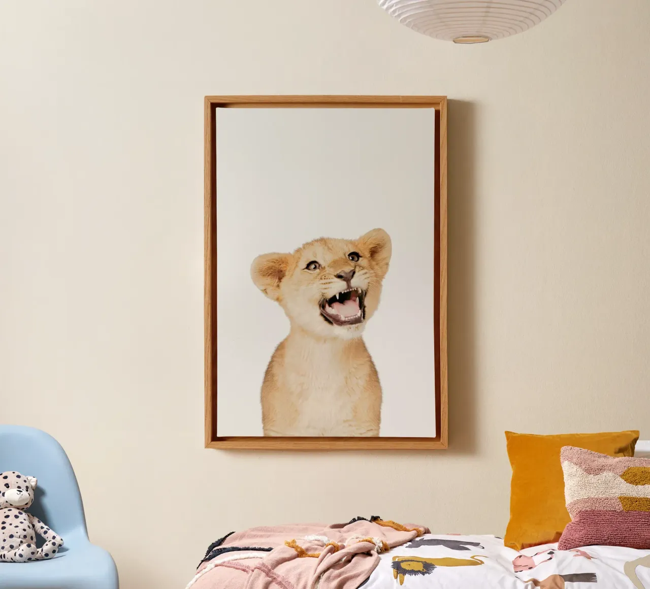 Lion Cub tela con Cornice a cassetta da Paws & Claws